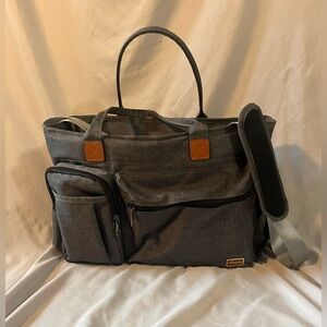 Stylish Rabjen Nurse Gray Tote Bag with Padded 15.6” Laptop Sleeve